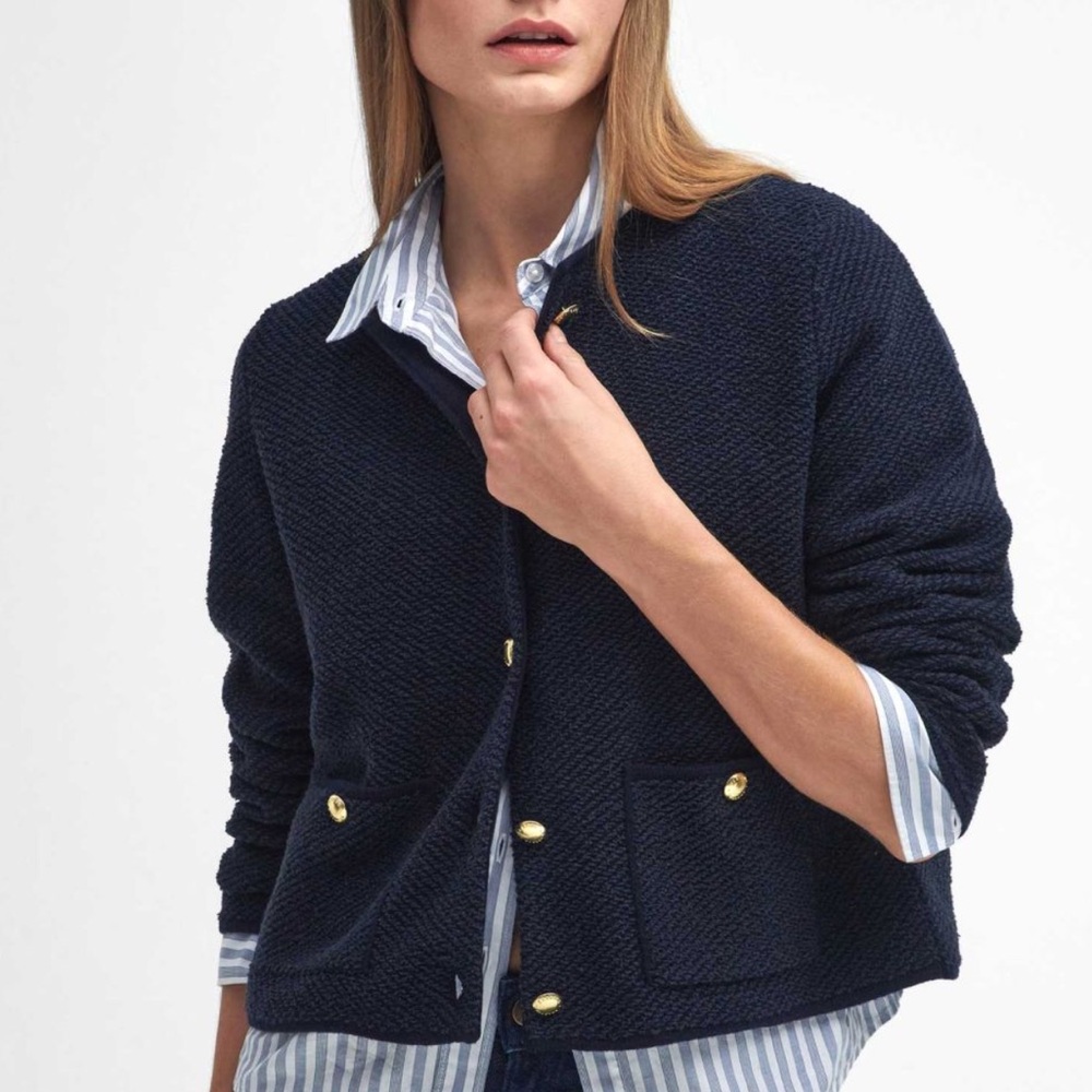 Barbour Celeste Cardigan, Cream, US4/UK8 - Picture 3 of 11